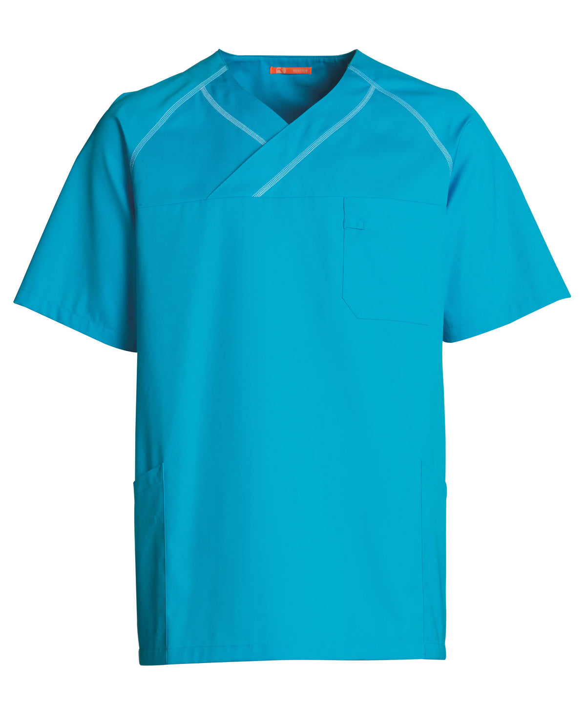 Bussarong Kentaur Tencel med kontrastsöm – unisex – Turkos med vit kontrastsöm