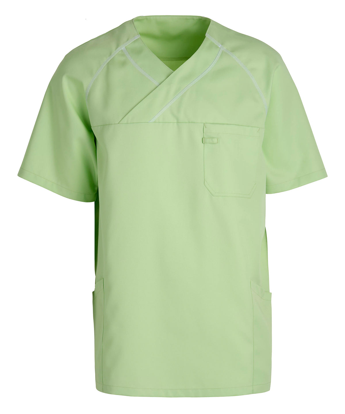 Bussarong Kentaur Tencel med kontrastsöm – unisex – Ljusgrön med vit kontrastsöm