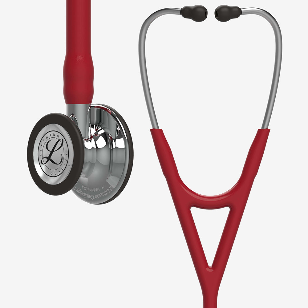 Stetoskop Littmann Cardiology IV Vinröd med spegelblankt bröststycke